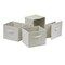 Contemporary Home Living Set of 4 Beige Unique Capri Foldable Rectangular Fabric Baskets, 10.75"